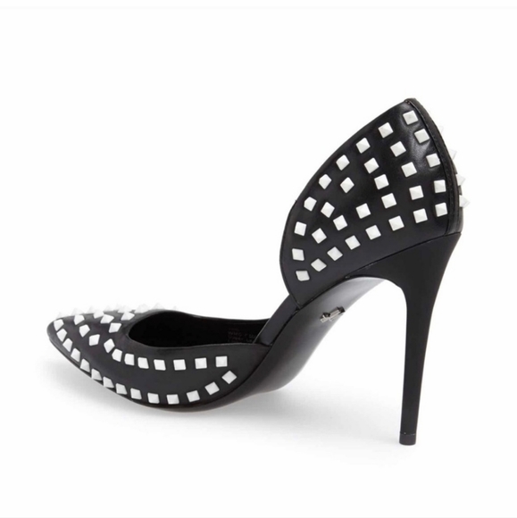 Kenneth Cole New York Black / White Spiked d'Orsay Heels - Picture 2 of 9